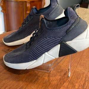 Mark Nason Los Angeles A-line Montara slip-on sneaker. Navy with leather trim.